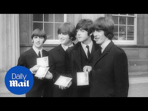 The Beatles awarded MBE at Buckingham Palace in 1965 - Daily Mail