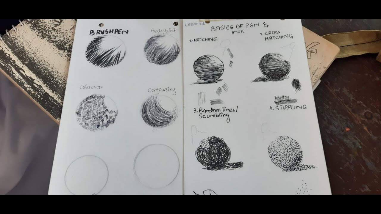 pen and ink medium- basic techniques || part 2 - YouTube
