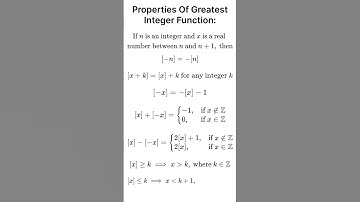 Properties of Greatest Integer Function #jee #maths #functions #examtips #jee2025 #jeemains #shorts