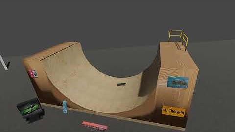 Blender animation Skate Half Pipe jph 2020 fun render in blender halfpipe skater tricks