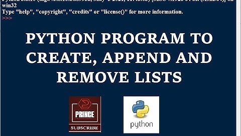 PYTHON PROGRAM TO DEMONSTRATE WORKING WITH LISTS | CREATE,APPEND LISTS | GE3171 PSPP LAB PROGRAMS