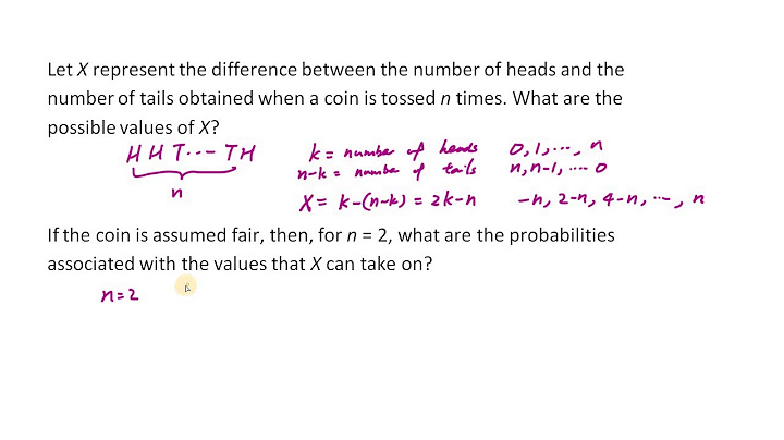 What are the possible values of the random variable for the number of tails when you toss two coins?
