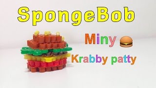 3D HAMABEADS spongebob KRABBY PATTY pyssla 3D spongebob krabby patty