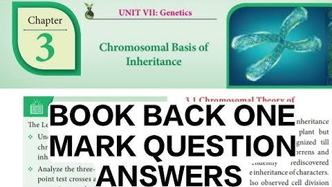 12th Std BOTANY Chapter 3 BOOK BACK ONE MARK ANSWERS