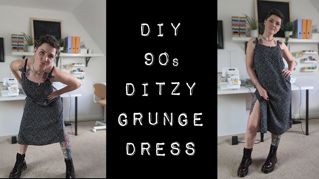 Diy 90'S Ditzy Grunge Slip Dress | Making And Sewing My Own Dress Pattern  From An Old Cami - Youtube