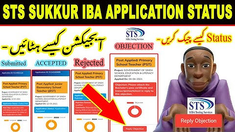 STS Sukkur IBA Application Status | Remove Objection | Accepted | Chalan Paid | Rejected | Detail