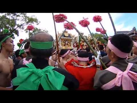2017 平成29年灘のけんか祭り宵宮木場3台練り360度動画 Youtube