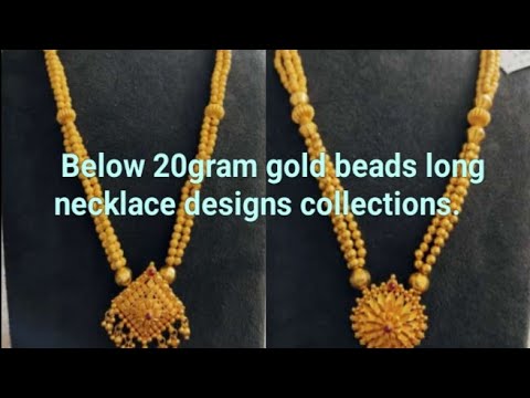Gold beads long necklace designs Clearance