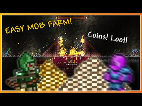 How To Make A VERY EFFICIENT Mob Farm in Terraria! (Tons of Coins and Loot!)