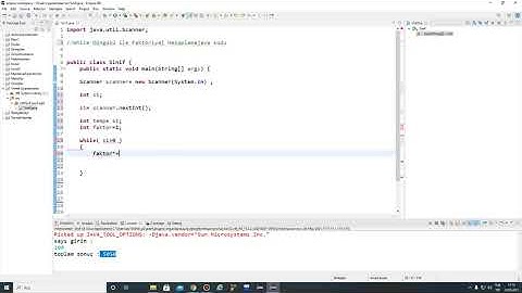Java ile programlama örnekleri 10- While Döngüsü ile Faktöriyel Hesaplamajava kodu