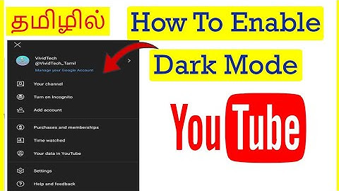 How to Enable Dark Mode On YouTube in Mobile Tamil | VividTech