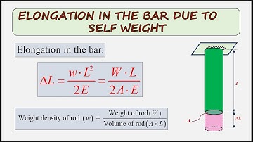 ELONGATION IN BAR DUE TO SELF WEIGHT