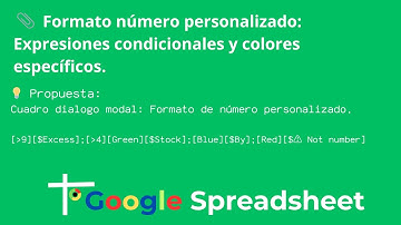[Google Spreadsheet] Formato número personalizado: Expresiones condicionales y colores específicos.