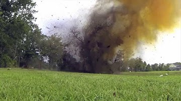 10 Lbs of In The Red Binary Explosive verses a scrub oak tree