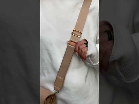 Жіноча сумка крос-боді на широкому ремінці 5809 бежева, видео 1