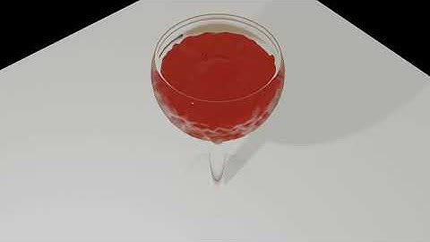 wine glass in blender with fluid simulation