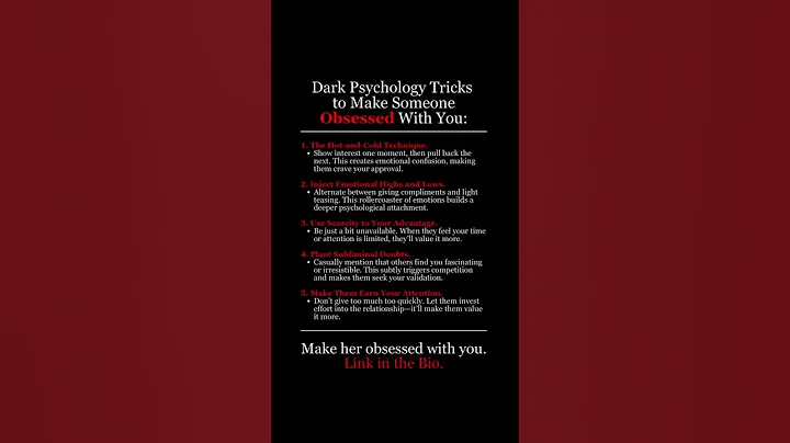 dark psychology tricks to make someone obsessed with you #changeyourmindsetyourlife #motivation