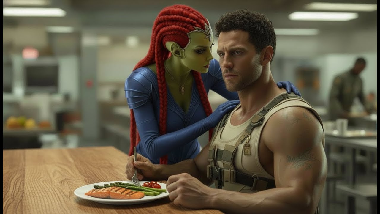 The Alien Queen Places Her Hand on His Shoulder—Whispers Once, and the Room Goes Silent