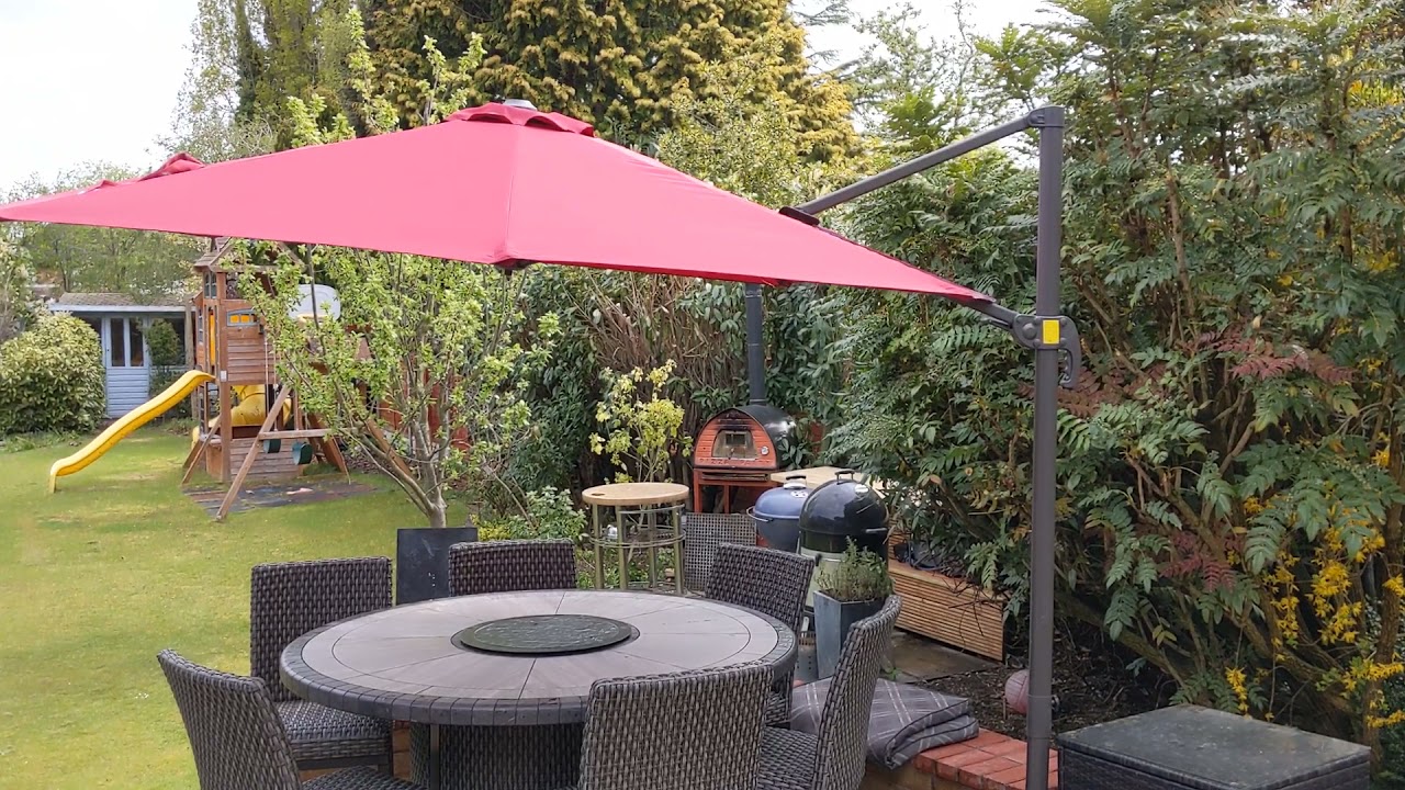 Outsunny 3m Cantilever Aluminium Frame Outdoor Garden Parasol