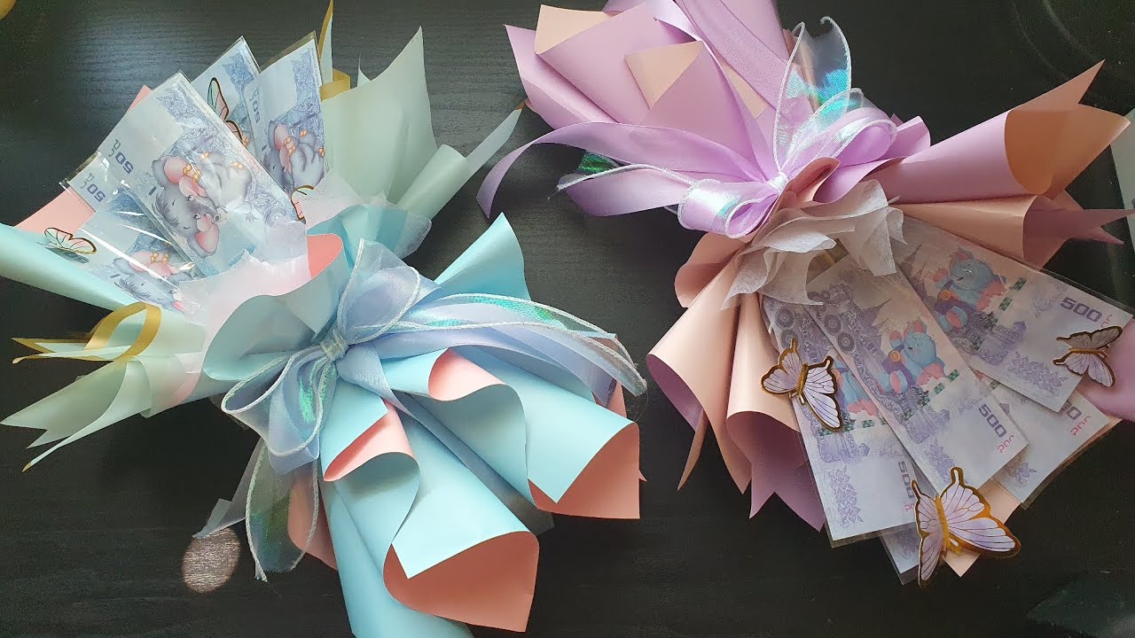 วิธีทำช่อดอกไม้/ช่อใส่ธนบัตรง่ายๆทำเองได้ค่ะ แชร์ไว้ทำตามค่ะHow to make a simple bouquet yourself.