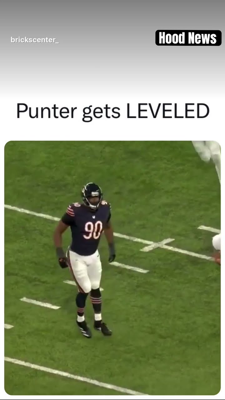Punter gets leveled #hoodnews #chicagobears #minnesotavikings #football #omg #wow #how #punter #wtf