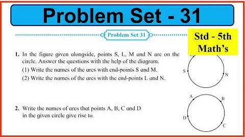 Problem set 31 class 5 math | chapter 7 Circles | Circles | Problem set 31 std 5 math