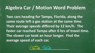 Algebra CAR WORD PROBLEM – Let’s solve it step-by-step…