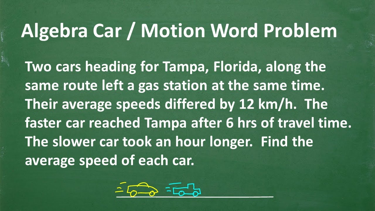 ⁣CAR word problem: algebra

CAR word problem: solving an equation