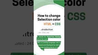 CSS Hack: How to Change Text Selection Color in Seconds!  | Malayalam | Sivaprasad E V