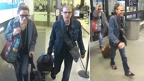 Aging Rocker Steven Tyler Touches Down At LAX With...