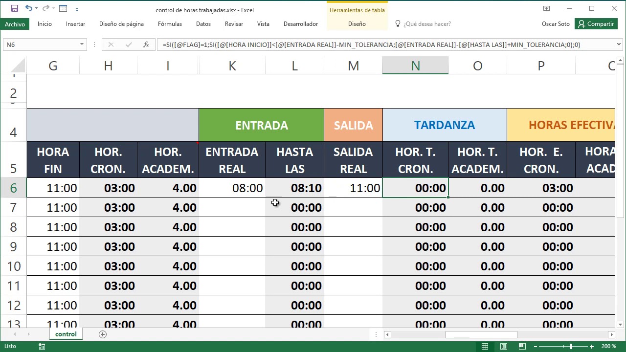 Plantilla para el Control de Horas Académicas - YouTube