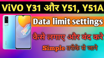 How to set data limit in ViVO Y31,y51,y51a|| ViVO Y31 me data limit kaise dekhe||Check daily data