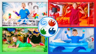 Cinq Enfants Quatre Couleurs Et Quatre Éléments