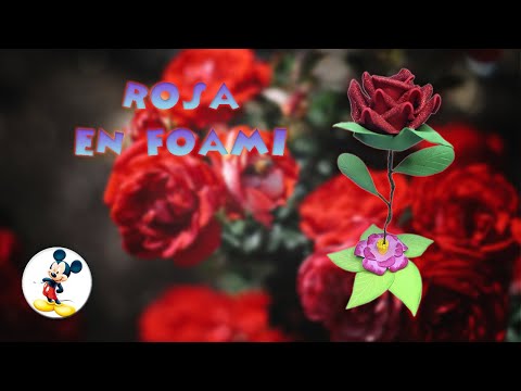 ROSA EN FOAMI DIA DE LA MADRE – MOLDES GRATIS