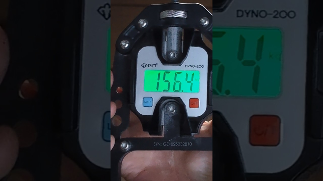 156.4kg 握力計GD DYNO-200 両手握り58歳172cm65kg - YouTube