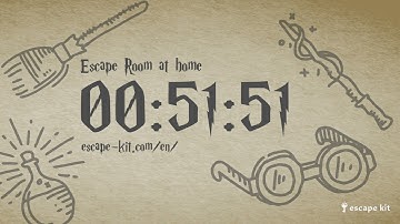 COUNTDOWN 60 MINUTES ESCAPE ROOM - TREASURE HUNT - HARRY POTTER ⚡ - BACKGROUND MUSIC - ESCAPE KIT
