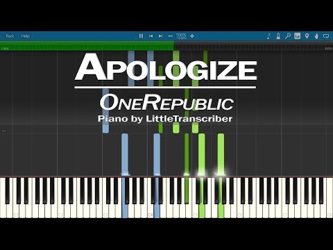 OneRepublic - Apologize (Piano Cover) Synthesia Tutorial By LittleTranscriber