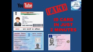 (Hindi) Make a fake ID card in 2 minutes. Aadhar Card, Pan Card free. screenshot 1