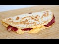 Make this for breakfast easy bacon egg  cheese tortilla wrap