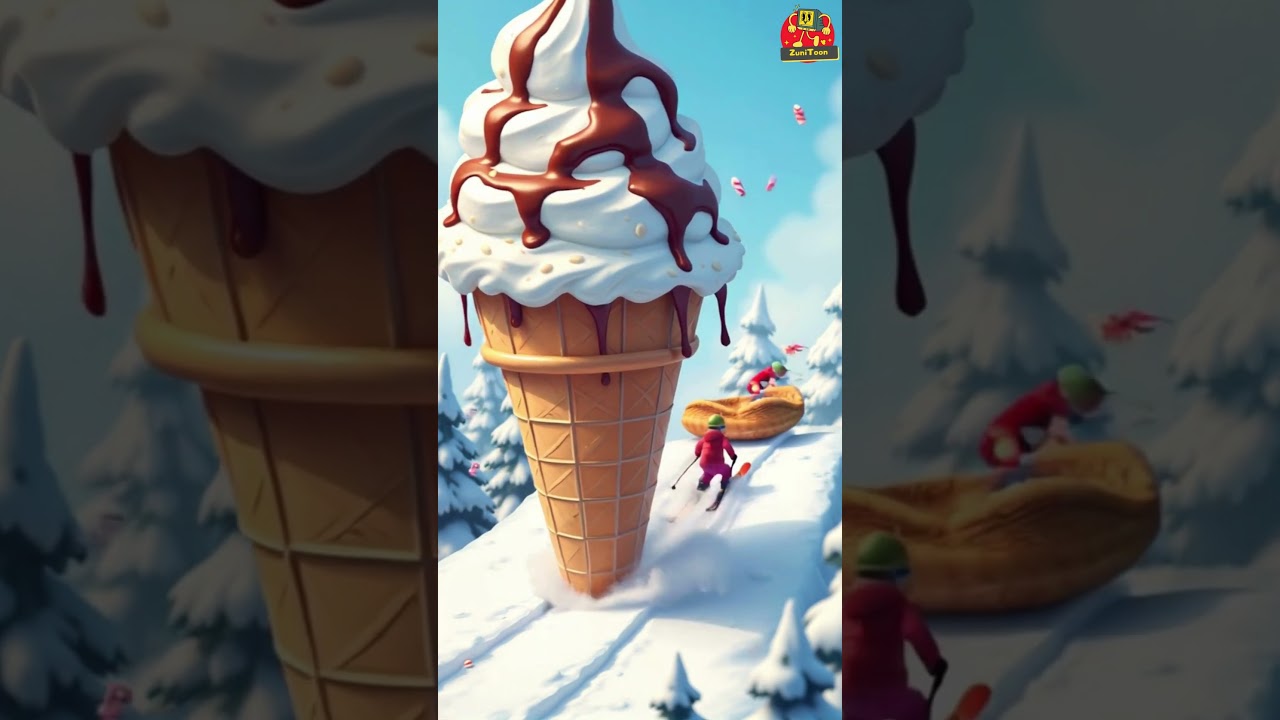 Tiny Skiers vs. Melting Ice Cream Mountain! 🍦🎿🔥  