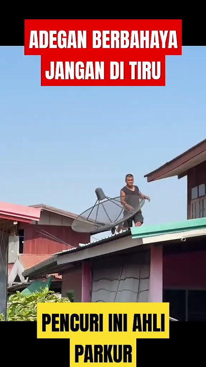 Detik² pencuri lari di atas atap #beritaviral