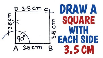 How to draw a square with each side 3.5 cm