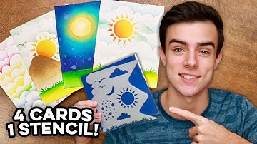 Card Making Ideas With 1 Stencil (so versatile)!