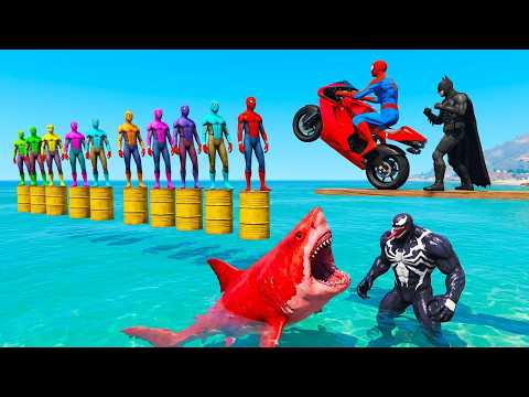 الرجل العنكبوت انقاذ باتمان Spider-Man Rescue batman vs iron man vs venom funny Game GTA 5 superhero