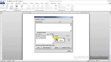 MS Word Lesson 2 - Setting up a return address for your envelopes in Word 2010.