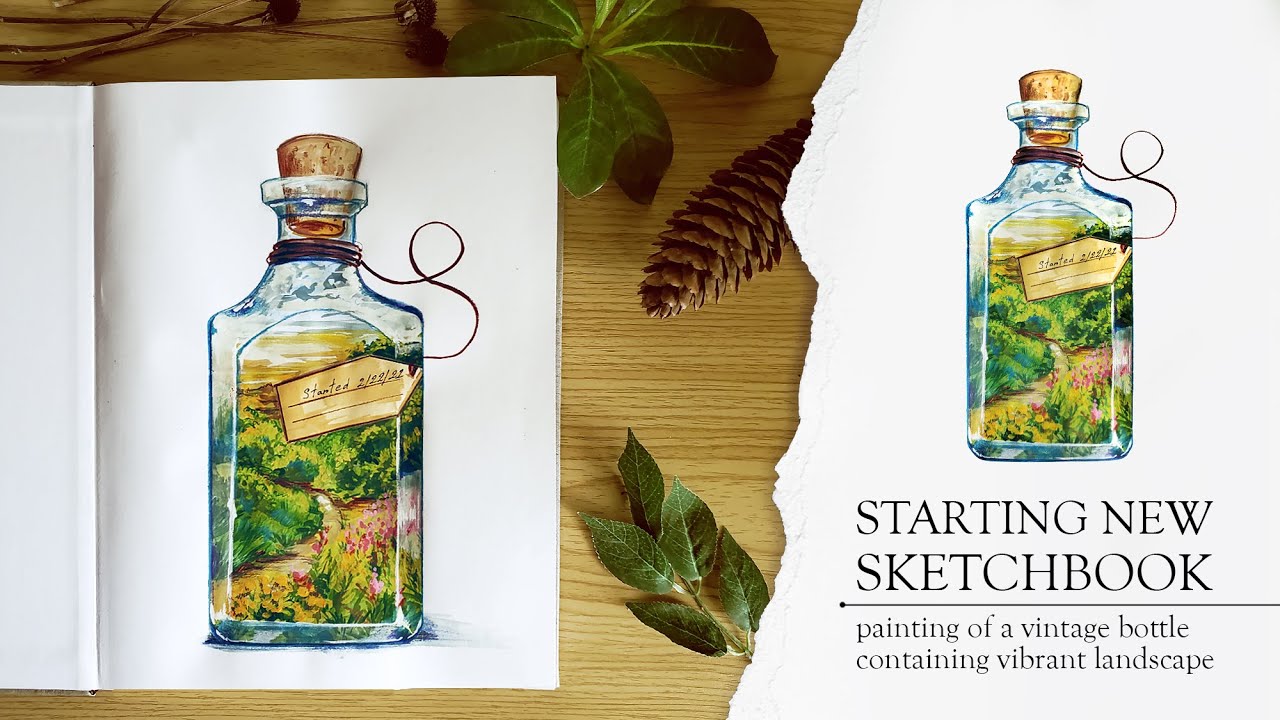 Starting a NEW SKETCHBOOK, painting idea for the first page of the ...