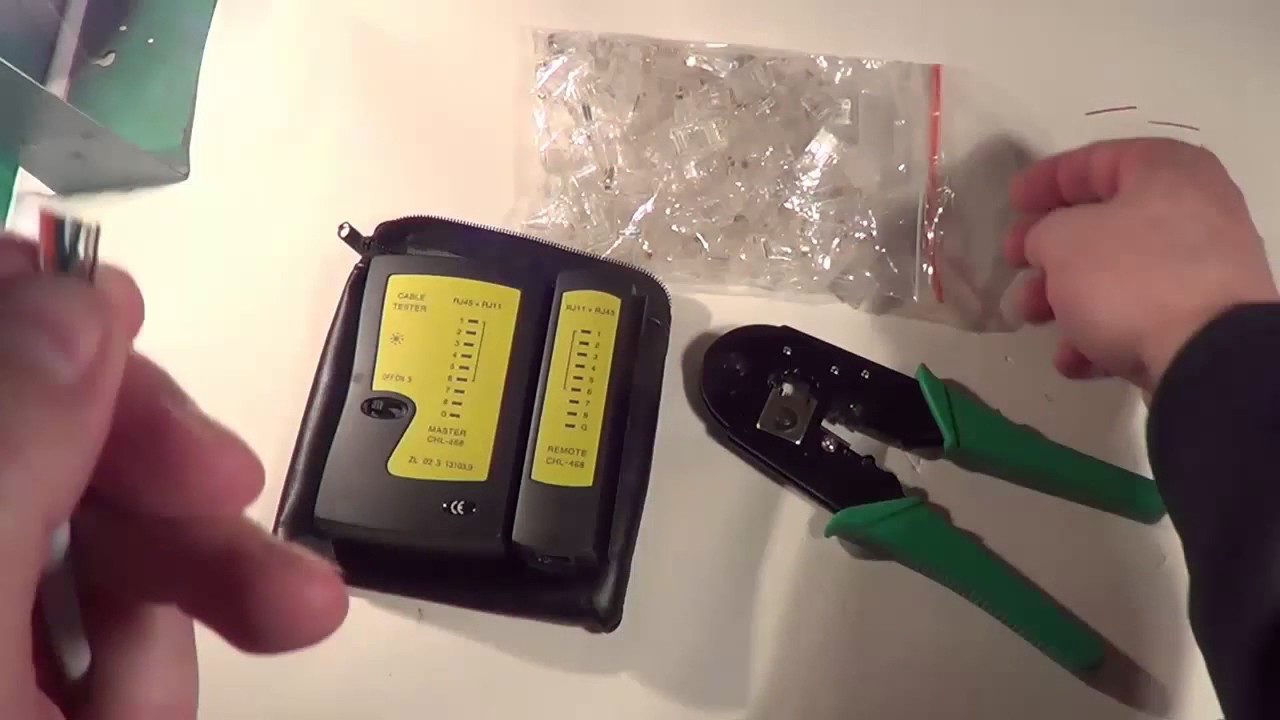 Обжимка витой пары RJ45 кримпером. - YouTube