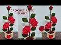 Crochet Rose With Pot Tutorial Part 1 Realistic Crochet Flower For Beginners