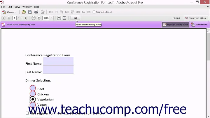 Creating Radio Buttons and Checkboxes - Adobe Acrobat XI Training Tutorial Course