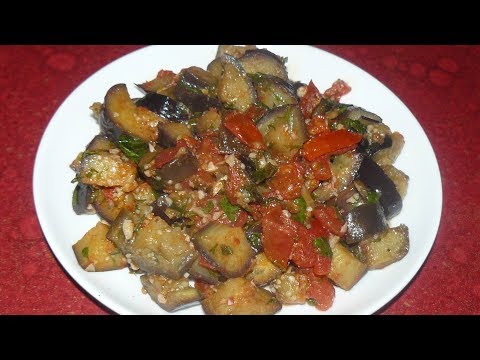 Тушеные баклажаны с помидорами. Очень вкусный и простой рецепт овощного блюда.